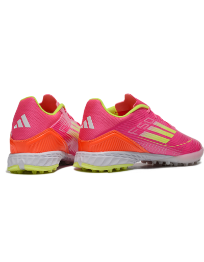 Unisex Adidas F50 Pro TF Football Shoes - Pink/Yellow/White