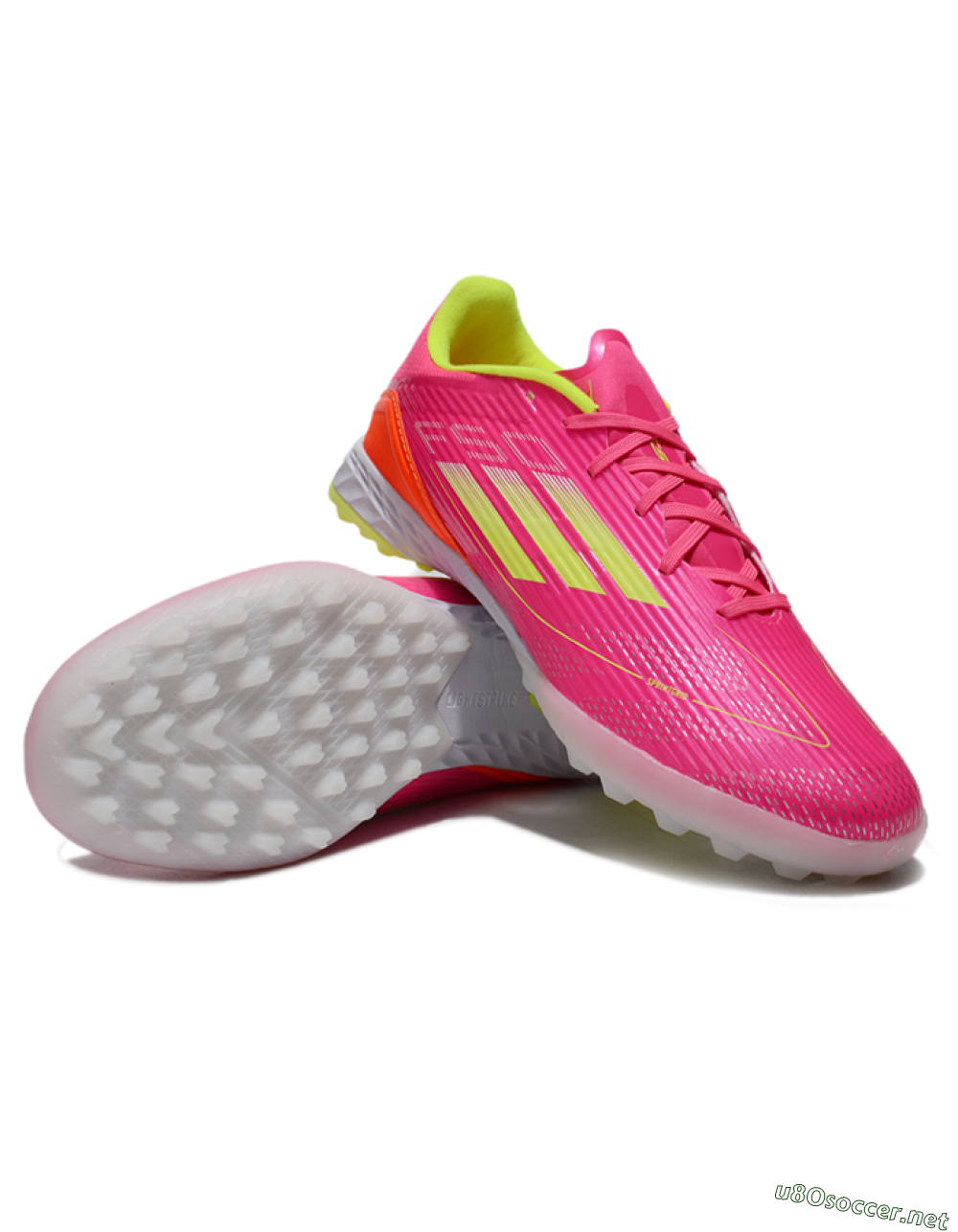 Unisex Adidas F50 Pro TF Football Shoes - Pink/Yellow/White 3