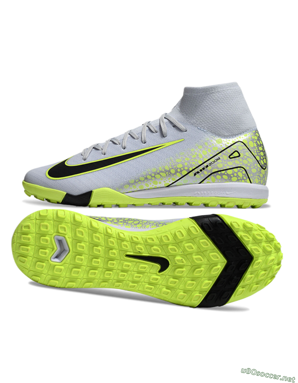 Unisex Nike Air Zoom Mercurial Superfly 10 Elite TF Football Shoes - Grey/Yellow/Black 1