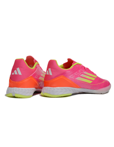 Unisex Adidas F50 Elite IC Football Shoes - Pink/Yellow/White