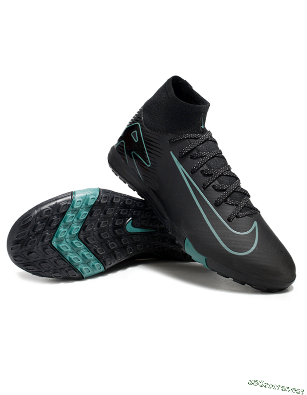 Unisex Nike Air Zoom Mercurial Superfly 10 Elite TF Football Shoes - Black/Green 3