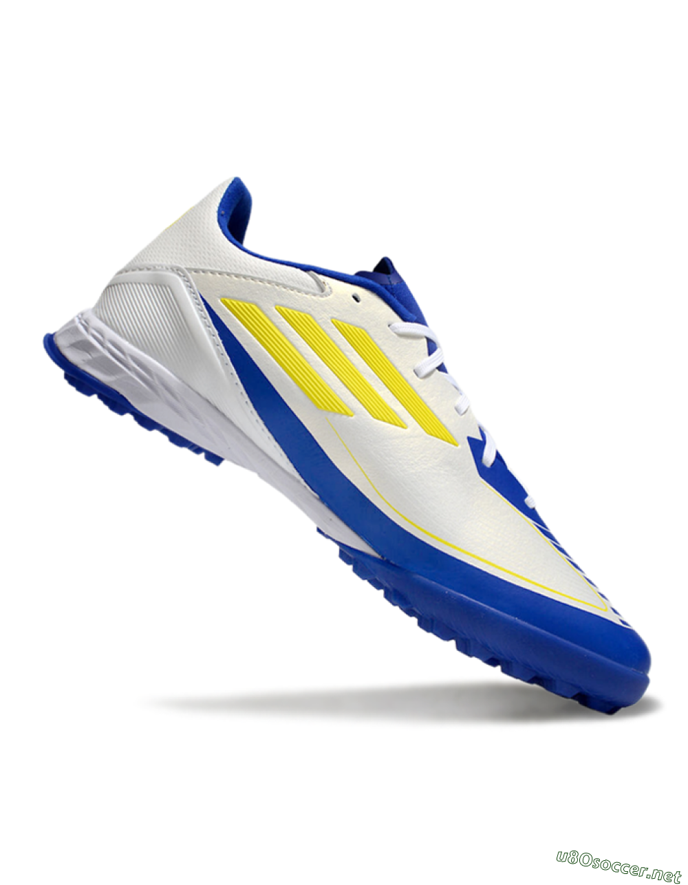 Unisex Messi x Adidas F50 Pro TF Football Shoes - White/Yellow/Blue 4