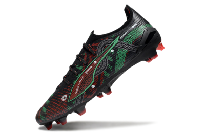 Men's Puma Ultra Ultimate FG Football Boots - Black/Red/Green