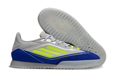 Men's Messi x Adidas F50 Elite IC Football Shoes - Grey//Yellow/Blue