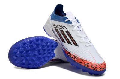 Men's Adidas F50 Pro TF Football Shoes - White/Red/Blue