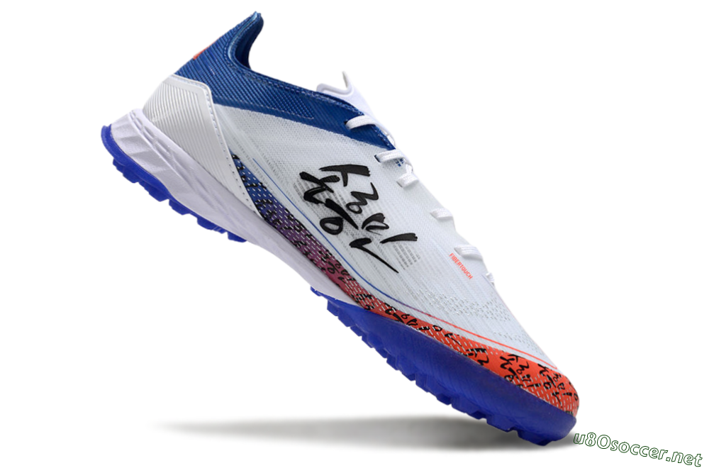 Men's Adidas F50 Pro TF Football Shoes - White/Red/Blue 4