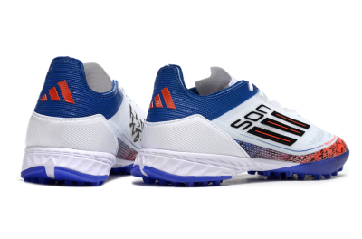 Men's Adidas F50 Pro TF Football Shoes - White/Red/Blue