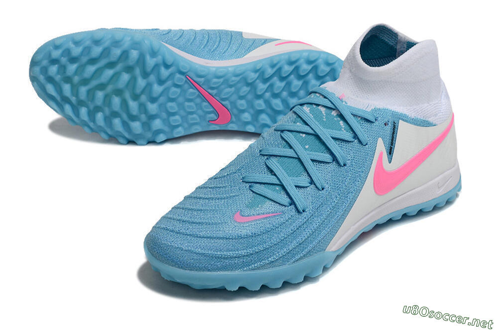Men's Nike Phantom Luna Elite TF Football Shoes - Blue/White/Pink 3