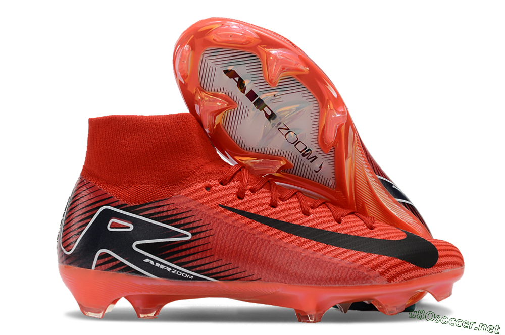 Unisex Nike Air Zoom Mercurial Superfly 10 Elite FG Football Boots - Red/Black/White 2