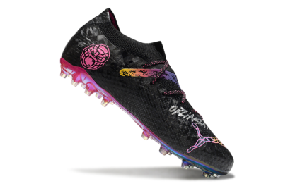 Men's Puma Future Ultimate MG Football Boots - Black/Pink/Yellow