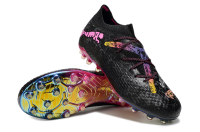 Men's Puma Future Ultimate MG Football Boots - Black/Pink/Yellow