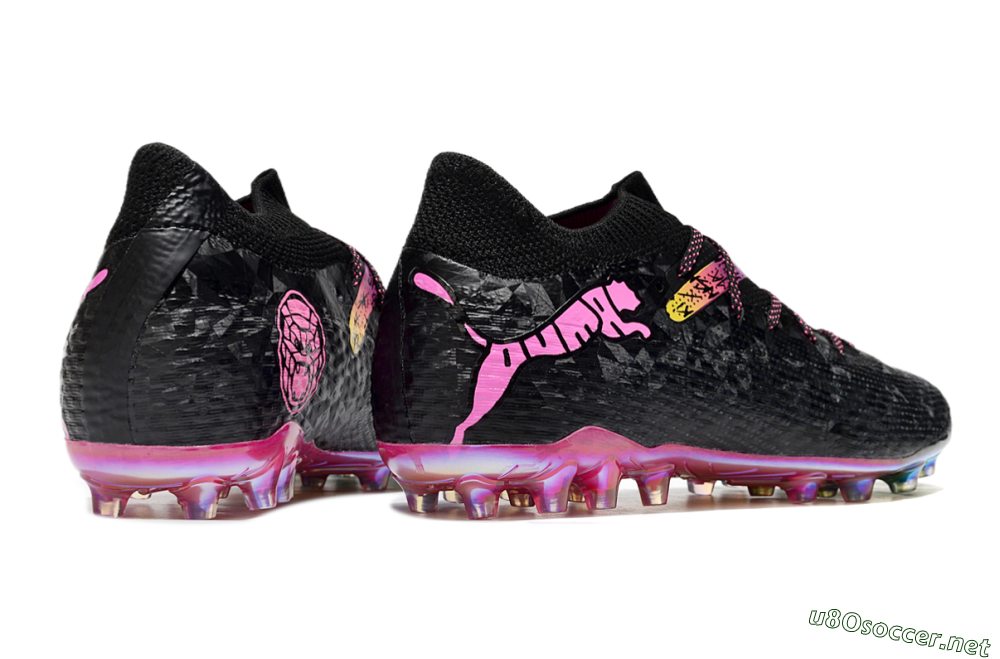 Men's Puma Future Ultimate MG Football Boots - Black/Pink/Yellow 6