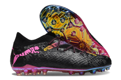 Men's Puma Future Ultimate MG Football Boots - Black/Pink/Yellow