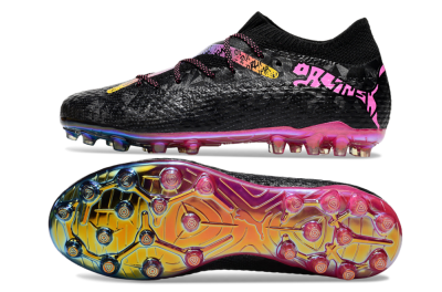 Men's Puma Future Ultimate MG Football Boots - Black/Pink/Yellow