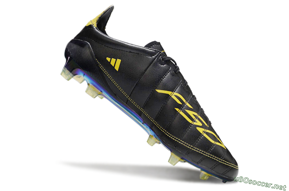 Men's Adidas F50 Adizero Elite FG Football Boots - Black/Yellow/Gold 4