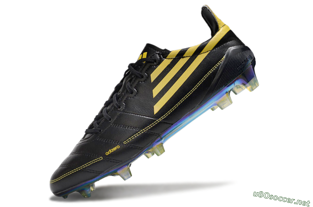 Men's Adidas F50 Adizero Elite FG Football Boots - Black/Yellow/Gold 5