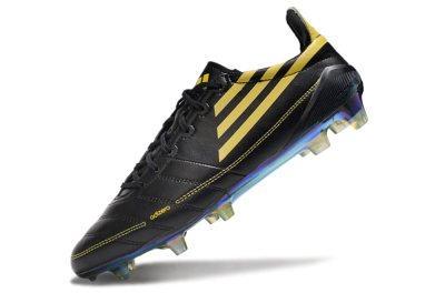 Men's Adidas F50 Adizero Elite FG Football Boots - Black/Yellow/Gold