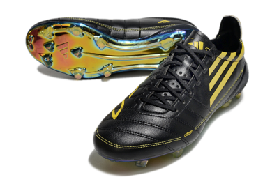 Men's Adidas F50 Adizero Elite FG Football Boots - Black/Yellow/Gold