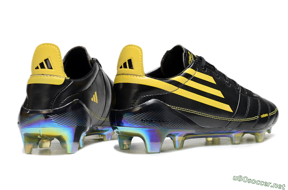 Men's Adidas F50 Adizero Elite FG Football Boots - Black/Yellow/Gold 6