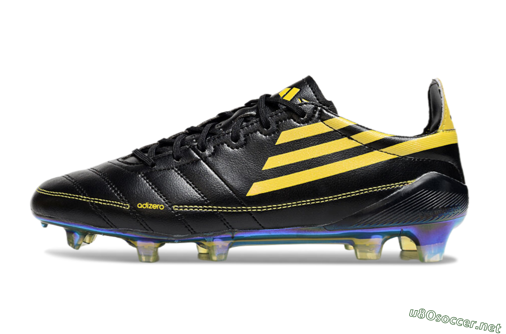 Men's Adidas F50 Adizero Elite FG Football Boots - Black/Yellow/Gold 0