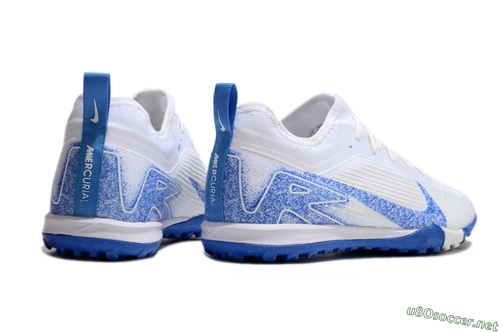 Unisex Nike Air Zoom Mercurial Vapor 16 Pro TF Football Shoes - White/Blue 6