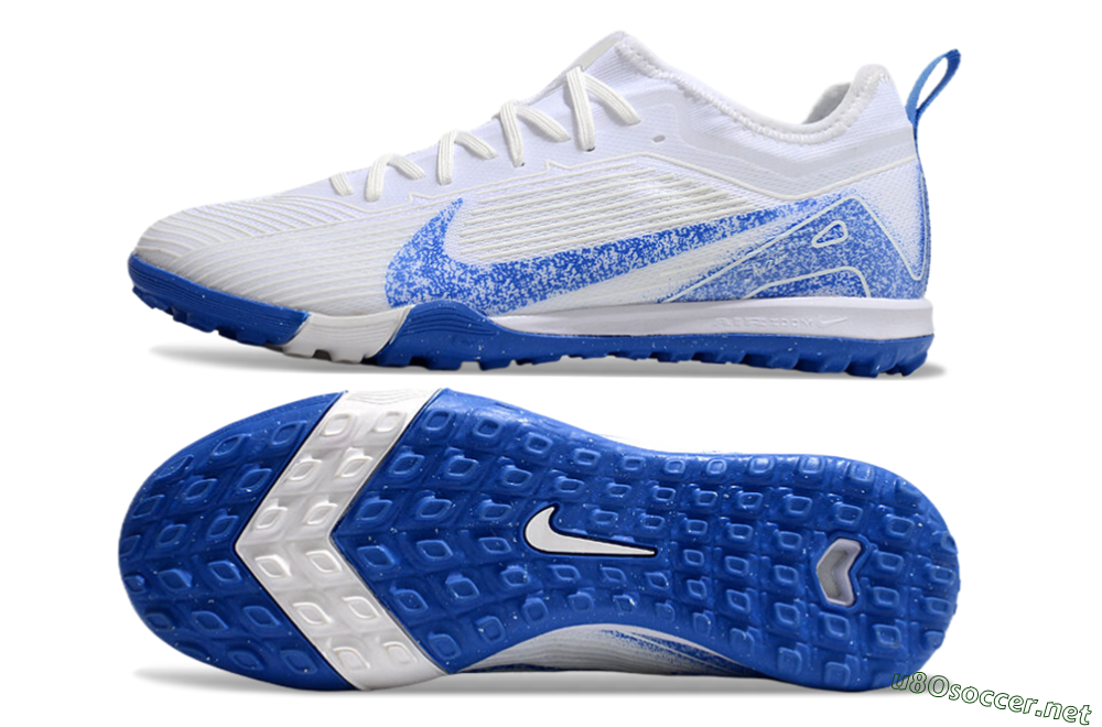 Unisex Nike Air Zoom Mercurial Vapor 16 Pro TF Football Shoes - White/Blue 1