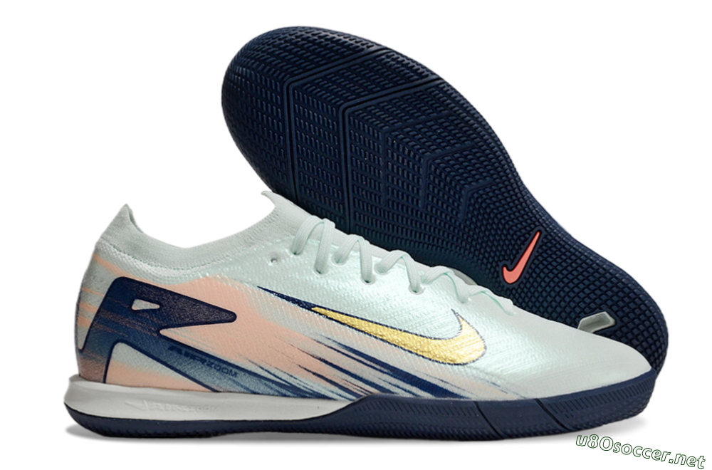 Men's Nike Air Zoom Mercurial Vapor 16 Elite IC Football Shoes - Jade/Gold/Blue 2