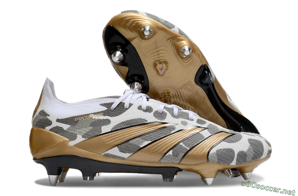Men's Adidas Predator Elite 25 SG Football Boots - White/Black/Gold 2
