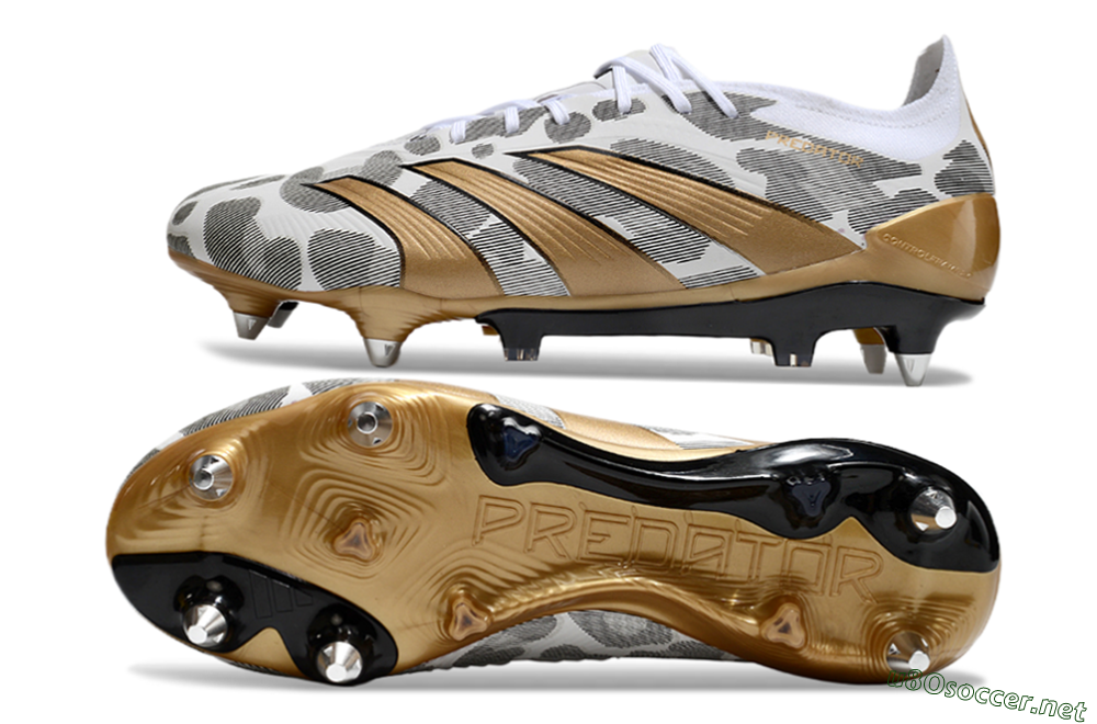 Men's Adidas Predator Elite 25 SG Football Boots - White/Black/Gold 1
