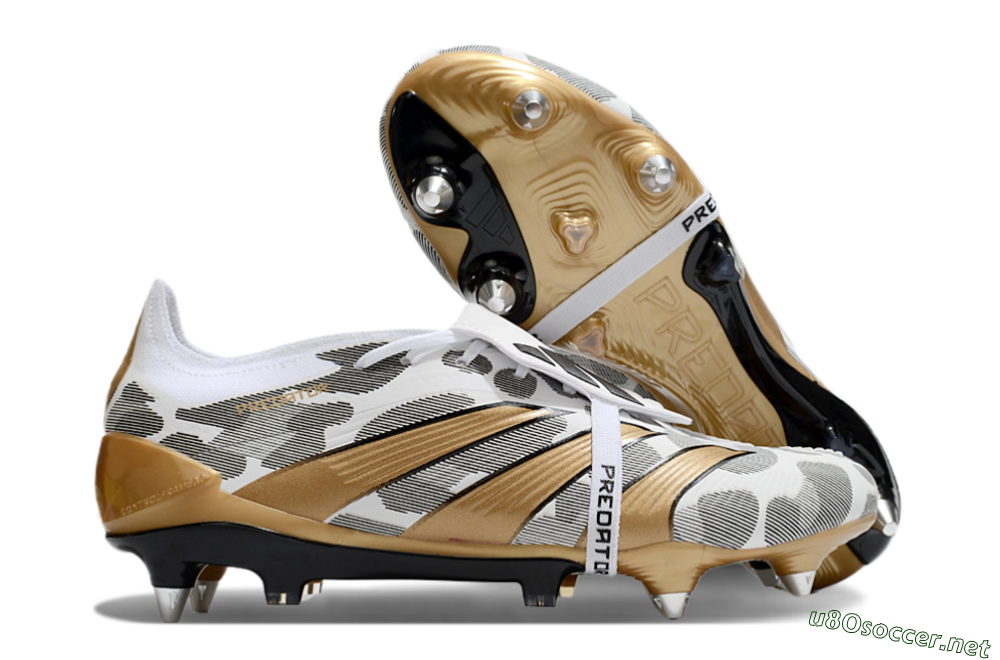 Men's Adidas Predator Elite Foldover Tongue SG Football Boots - White/Black/Gold 2
