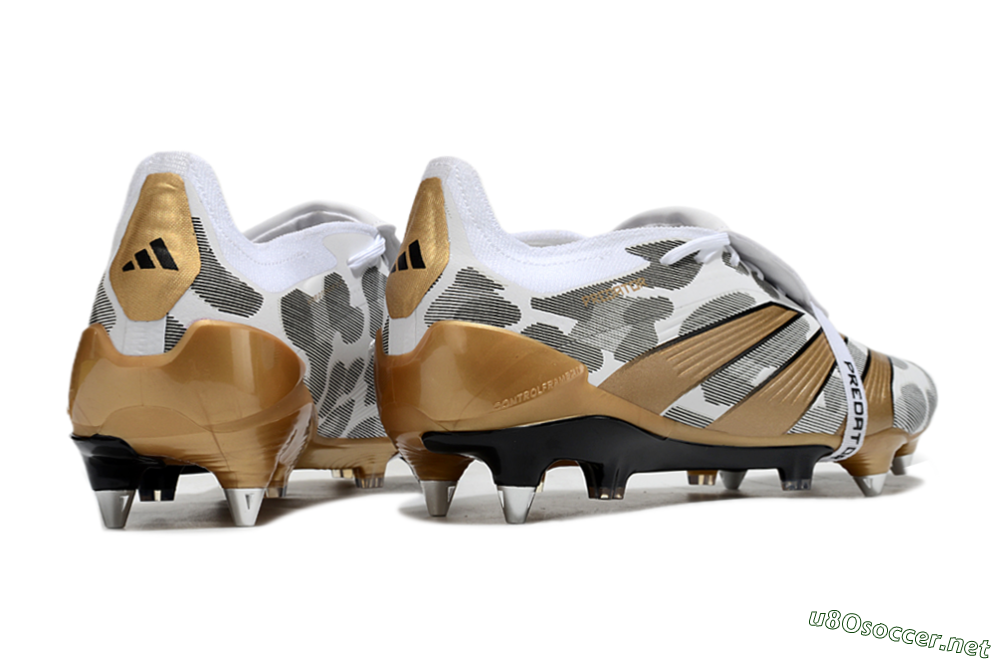 Men's Adidas Predator Elite Foldover Tongue SG Football Boots - White/Black/Gold 6