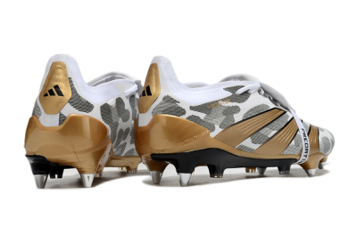 Men's Adidas Predator Elite Foldover Tongue SG Football Boots - White/Black/Gold