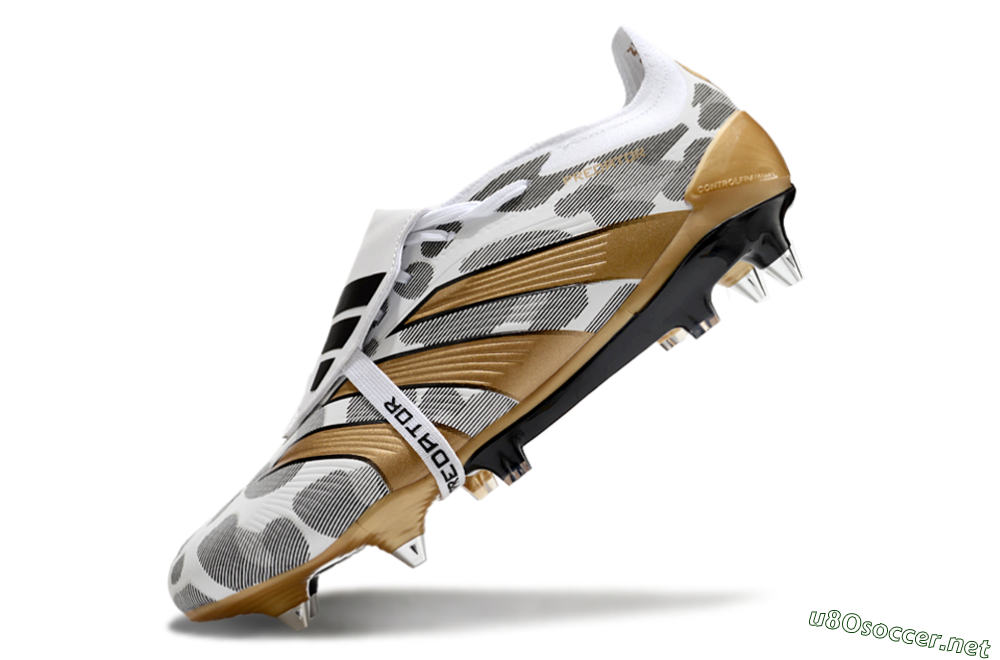 Men's Adidas Predator Elite Foldover Tongue SG Football Boots - White/Black/Gold 5