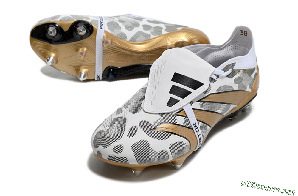 Men's Adidas Predator Elite Foldover Tongue SG Football Boots - White/Black/Gold 3