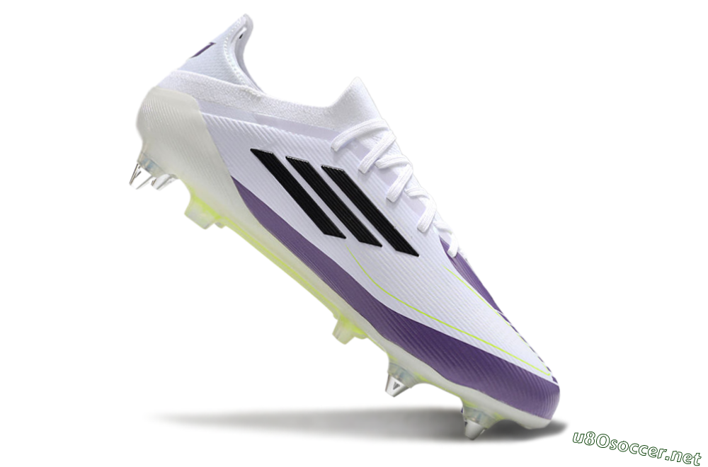 Men's Messi x Adidas F50 Elite SG Football Boots - White/Black/Purple 4