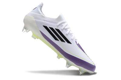 Men's Messi x Adidas F50 Elite SG Football Boots - White/Black/Purple