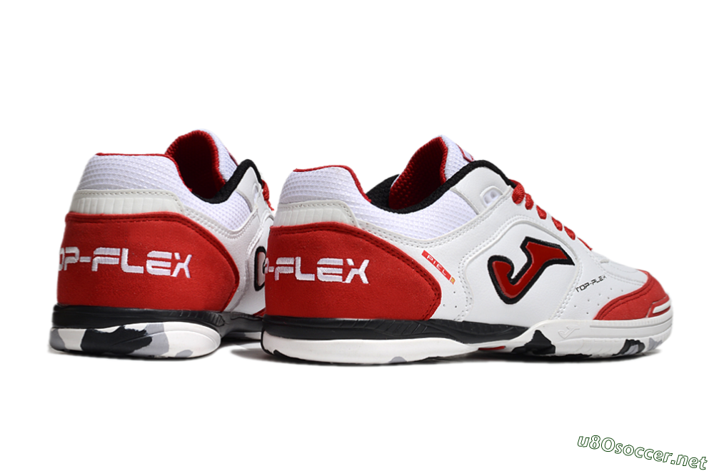 Men's Joma Top Flex IC Football Shoes - White/Red/Black 6