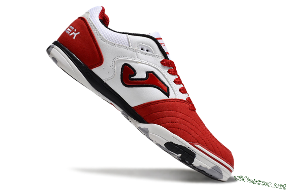 Men's Joma Top Flex IC Football Shoes - White/Red/Black 4