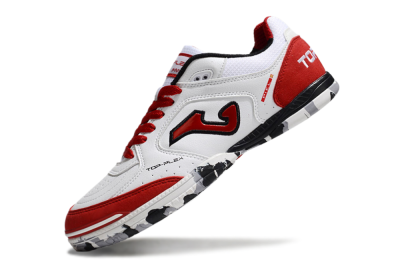 Men's Joma Top Flex IC Football Shoes - White/Red/Black