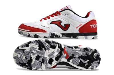 Men's Joma Top Flex IC Football Shoes - White/Red/Black