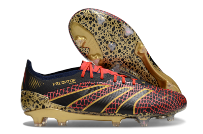 Men's Adidas Predator Elite FG Football Boots - Black/Red/Gold