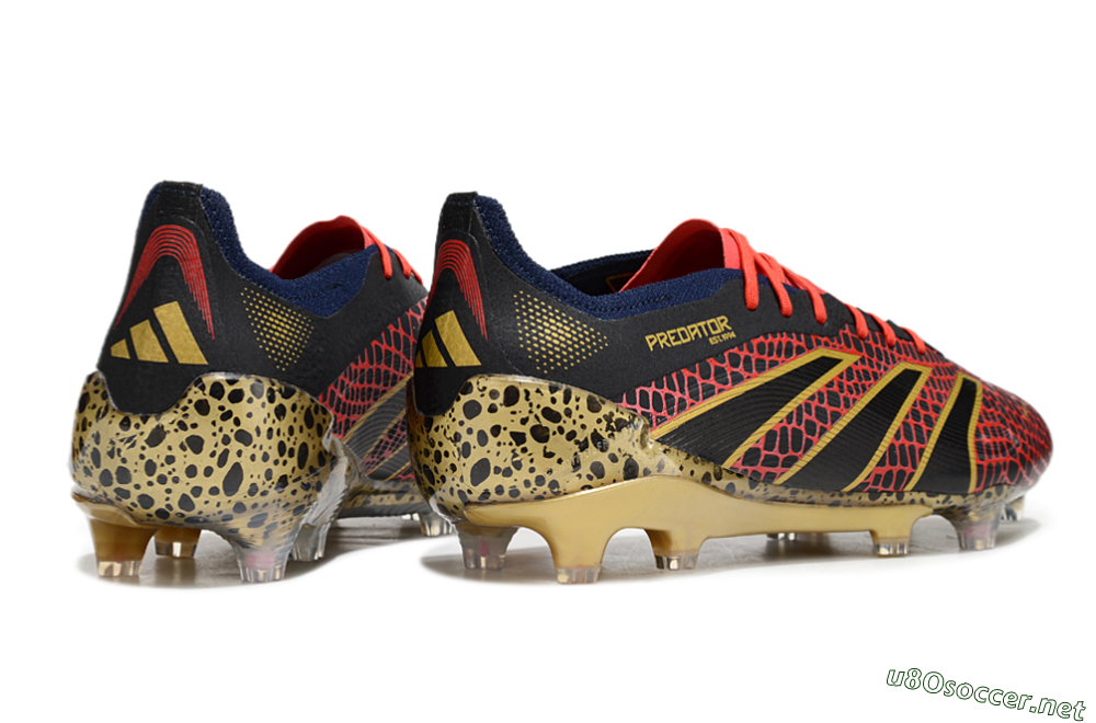 Men's Adidas Predator Elite FG Football Boots - Black/Red/Gold 6