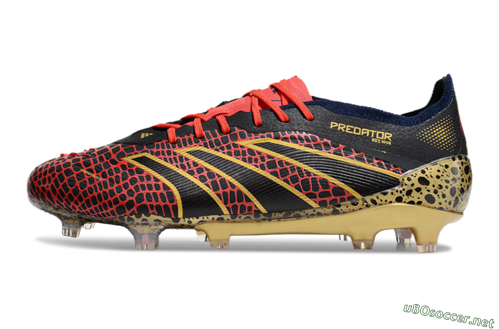 Men's Adidas Predator Elite FG Football Boots - Black/Red/Gold 0