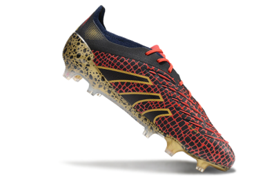 Men's Adidas Predator Elite FG Football Boots - Black/Red/Gold