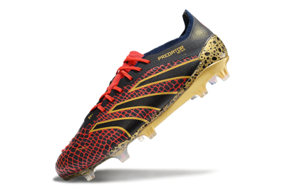 Men's Adidas Predator Elite FG Football Boots - Black/Red/Gold