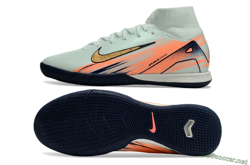 Men's Nike Air Zoom Mercurial Superfly 10 Elite IC Football Shoes - Jade/Gold/Red 1