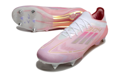 Men's Adidas F50 304 Elite SG Football Boots - Pink/White/Gold
