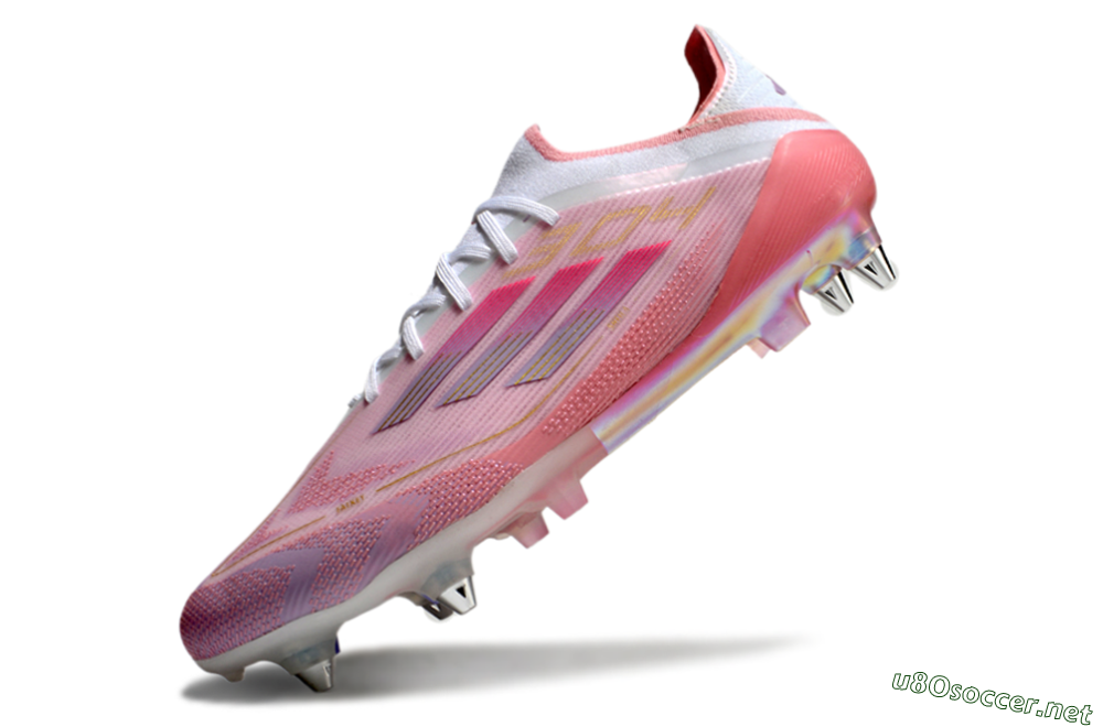 Men's Adidas F50 304 Elite SG Football Boots - Pink/White/Gold 5