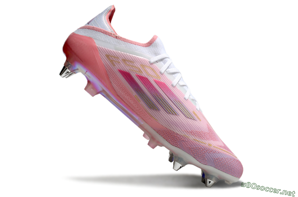 Men's Adidas F50 304 Elite SG Football Boots - Pink/White/Gold 4