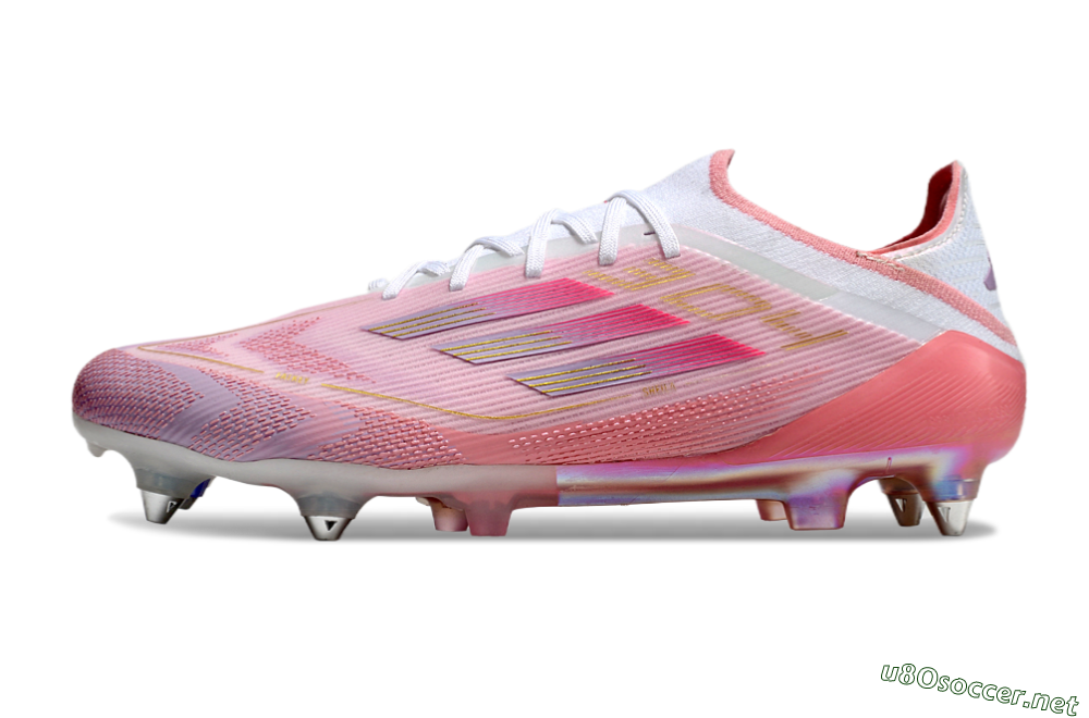 Men's Adidas F50 304 Elite SG Football Boots - Pink/White/Gold 0